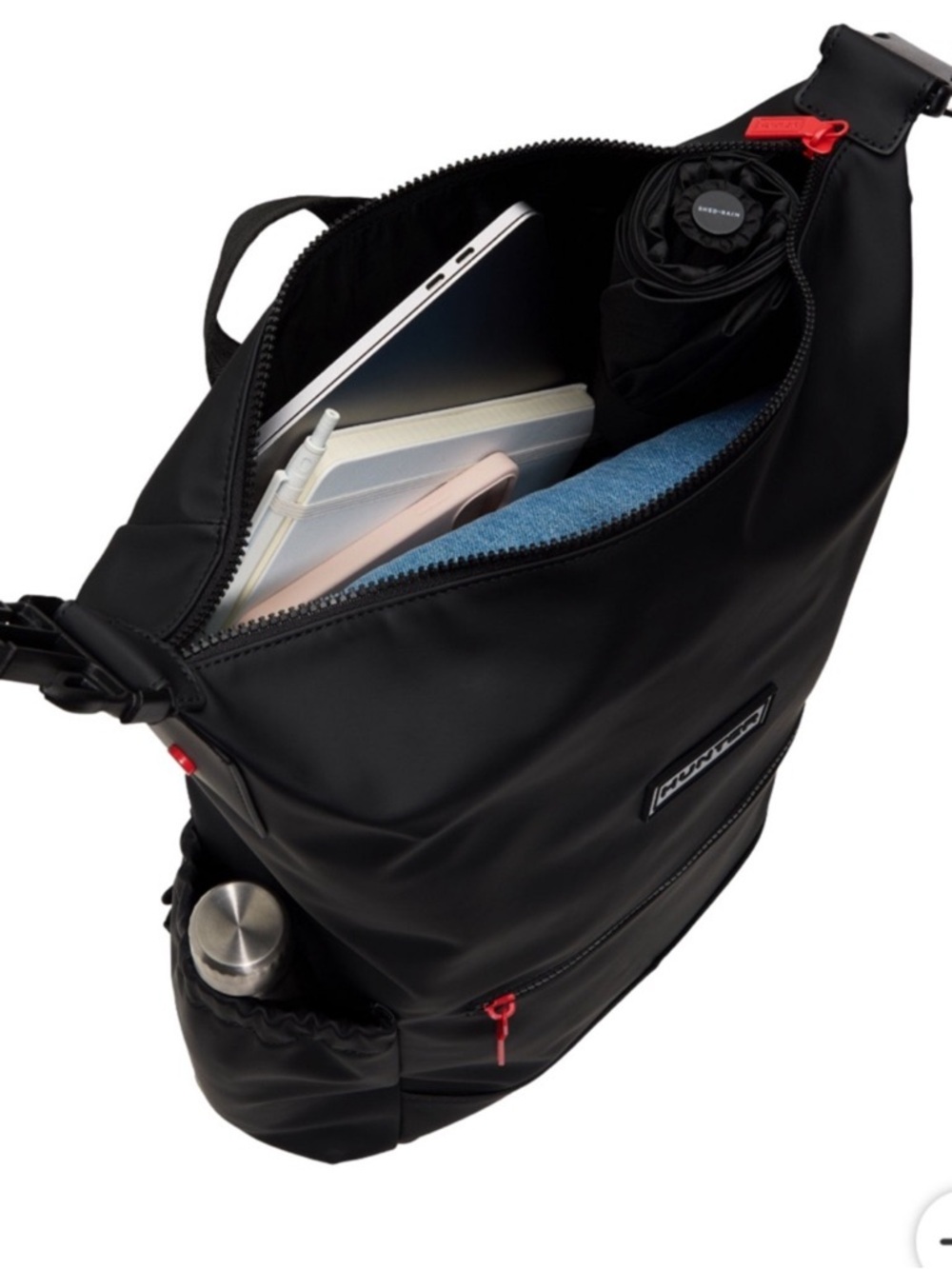 Hunter Black Backpack with Red Zip Accent - Picture 3 of 6